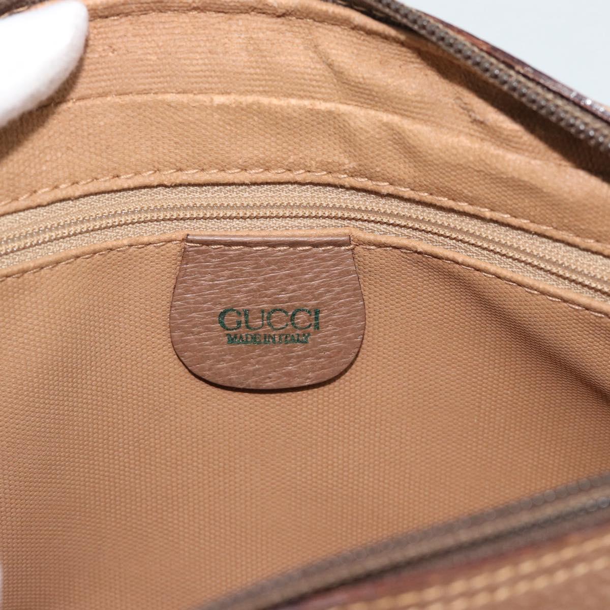 GUCCI GG Supreme Clutch Bag PVC Leather Beige Gold 014 58 6086 Auth ar14077