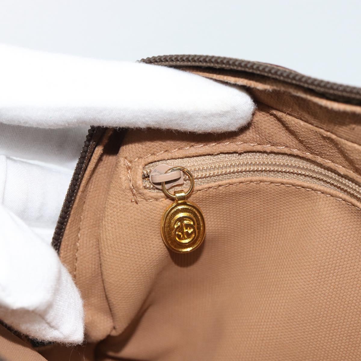 GUCCI GG Supreme Clutch Bag PVC Leather Beige Gold 014 58 6086 Auth ar14077