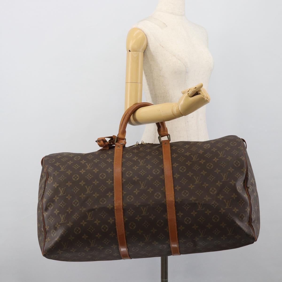 LOUIS VUITTON Monogram Keepall 60 Boston Bag M41422 LV Auth ar14081