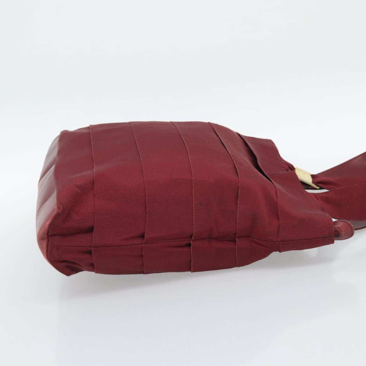 Salvatore Ferragamo Tote Bag Canvas Bordeaux Gold Auth ar14084