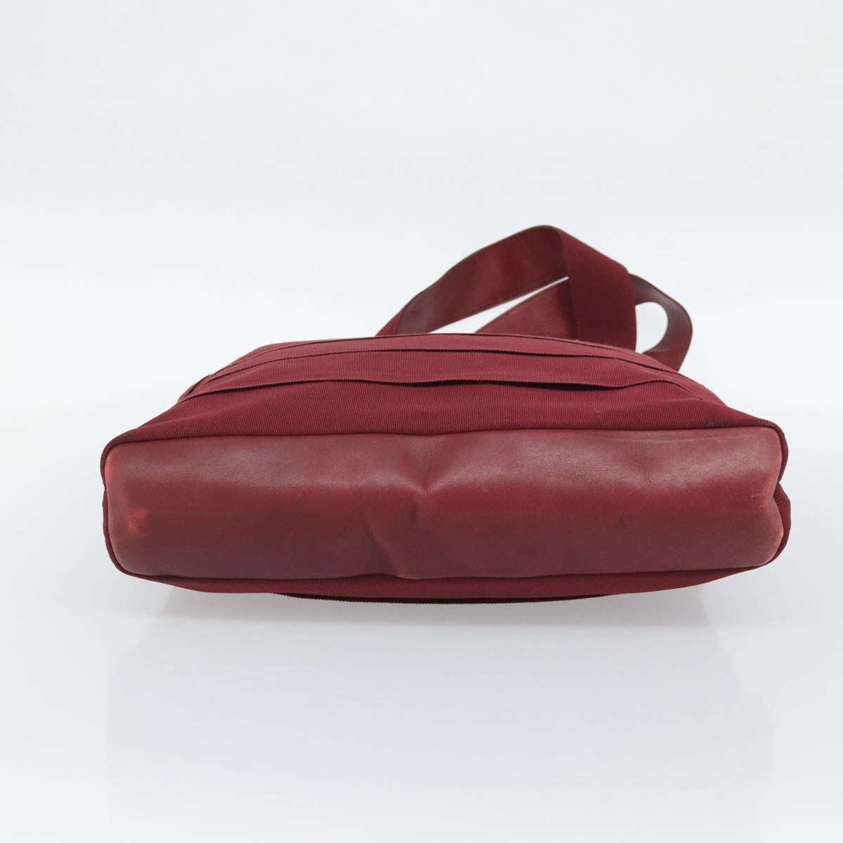 Salvatore Ferragamo Tote Bag Canvas Bordeaux Gold Auth ar14084