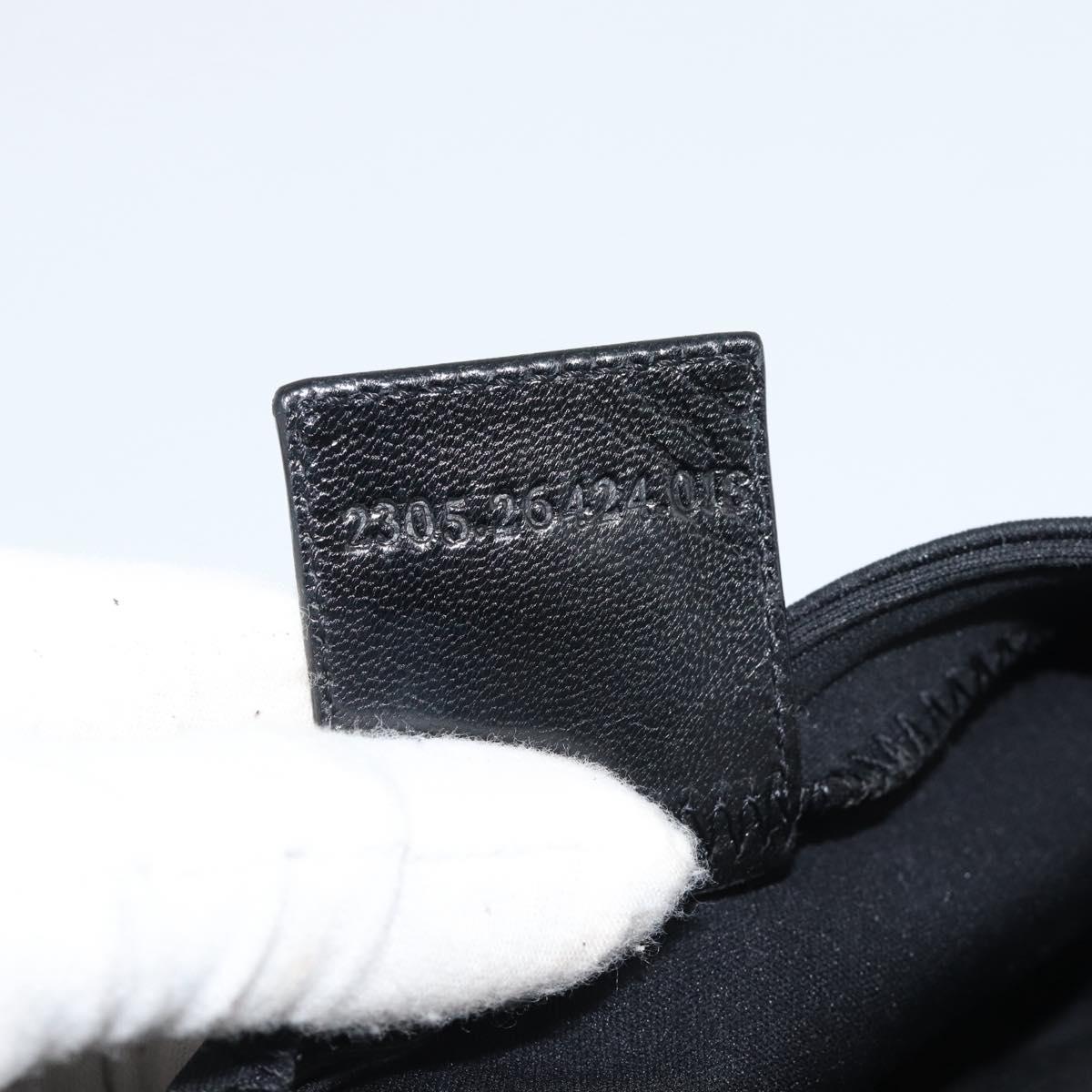 FENDI Mamma Baguette Shoulder Bag Cotton Black Silver Auth ar14086