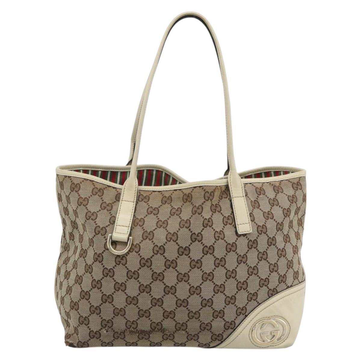 GUCCI Fendi Tote Bag GG Canvas 2 Set Beige Black Auth ar14088