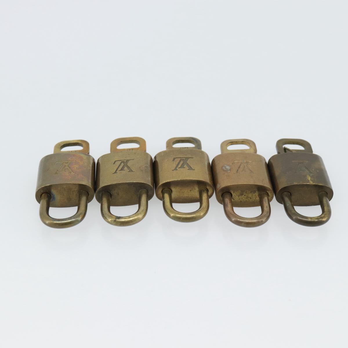 LOUIS VUITTON Padlock 10 Set Metal Gold Tone LV Auth ar14091