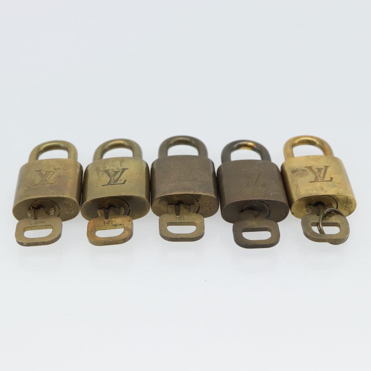 LOUIS VUITTON Padlock 10 Set Metal Gold Tone LV Auth ar14091