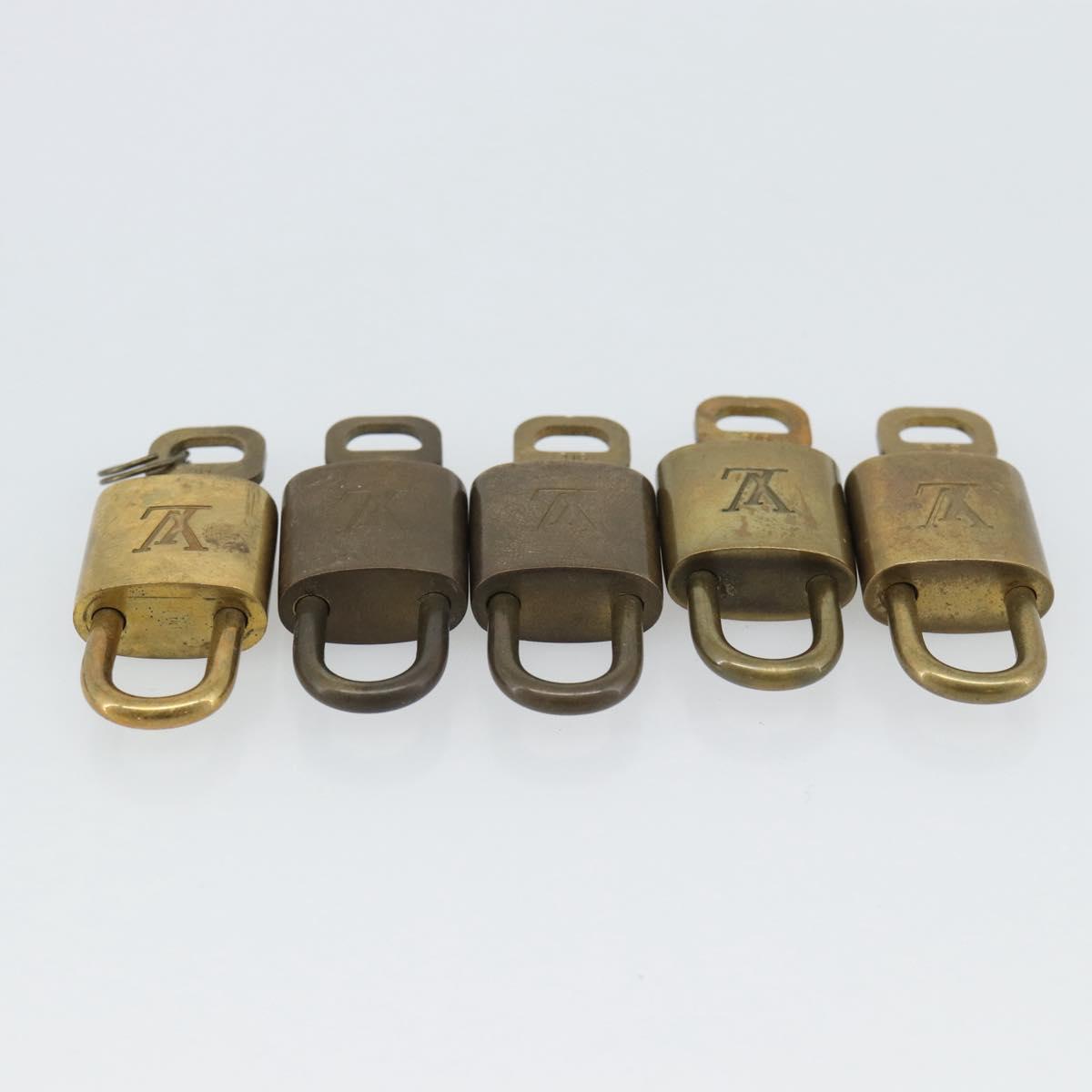 LOUIS VUITTON Padlock 10 Set Metal Gold Tone LV Auth ar14091