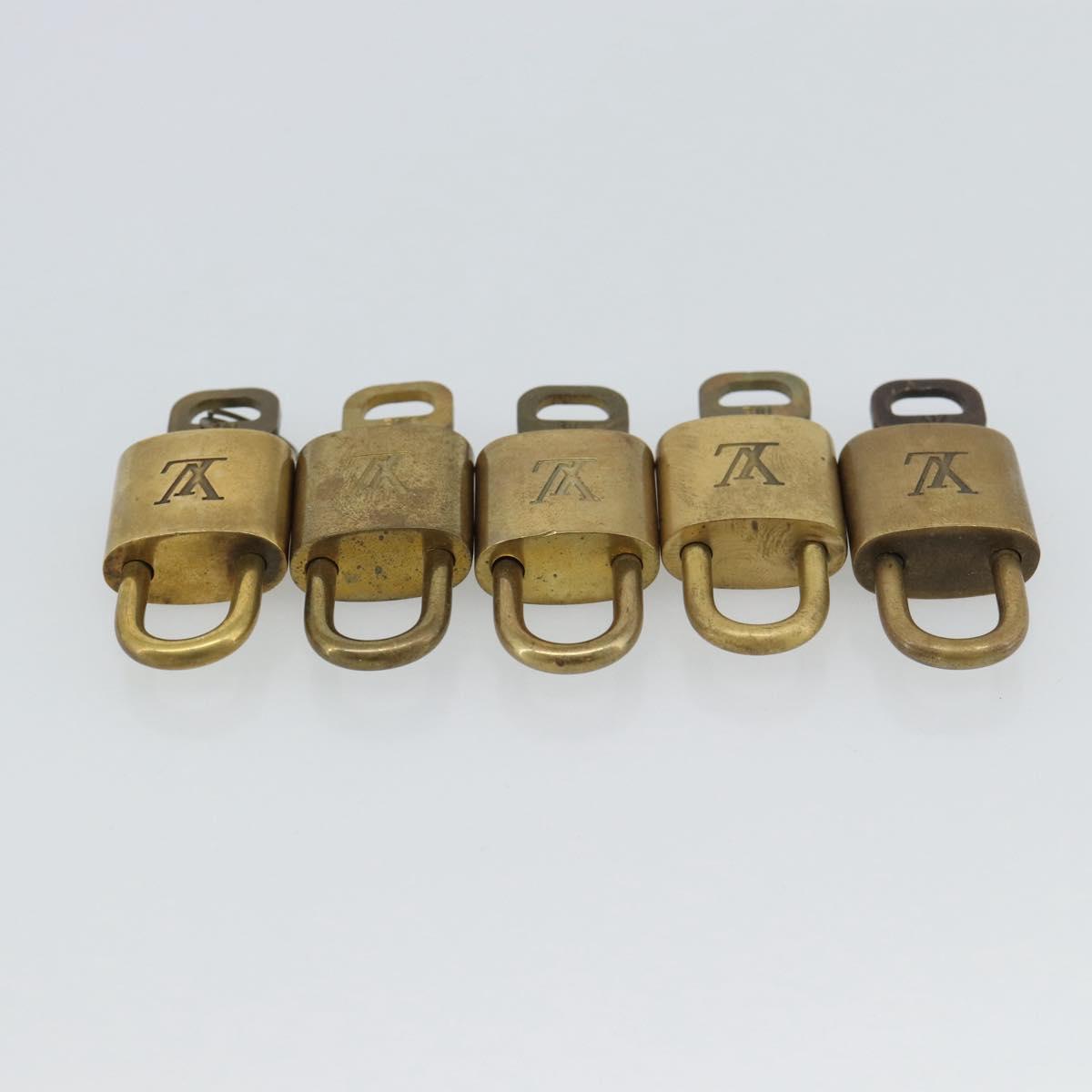 LOUIS VUITTON Padlock 10 Set Metal Gold Tone LV Auth ar14092