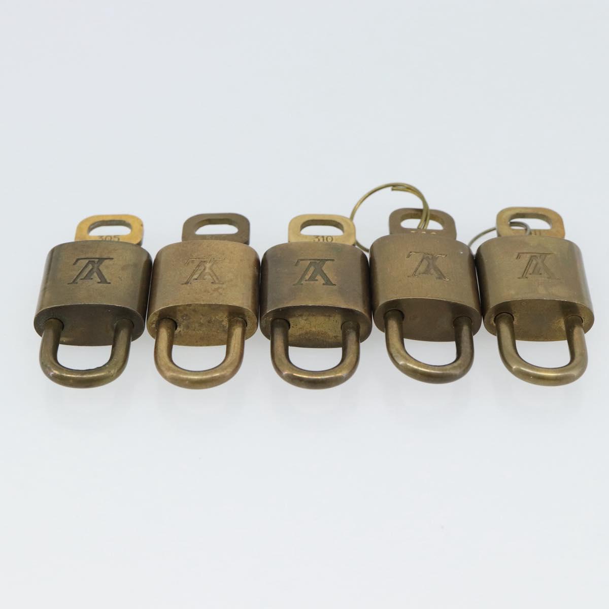 LOUIS VUITTON Padlock 10 Set Metal Gold Tone LV Auth ar14093