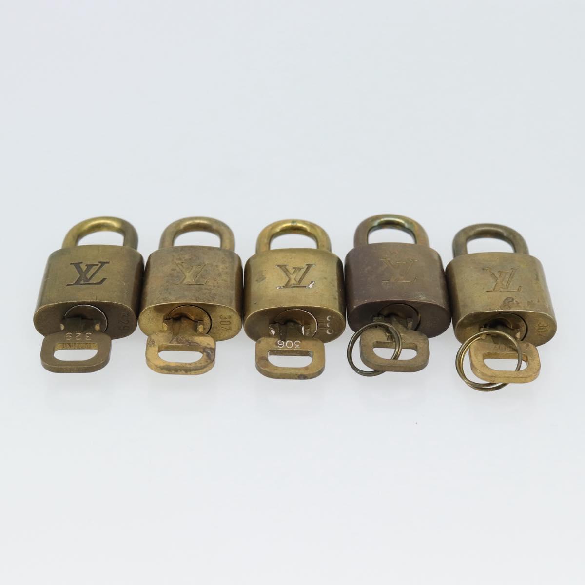 LOUIS VUITTON Padlock 10 Set Metal Gold Tone LV Auth ar14093