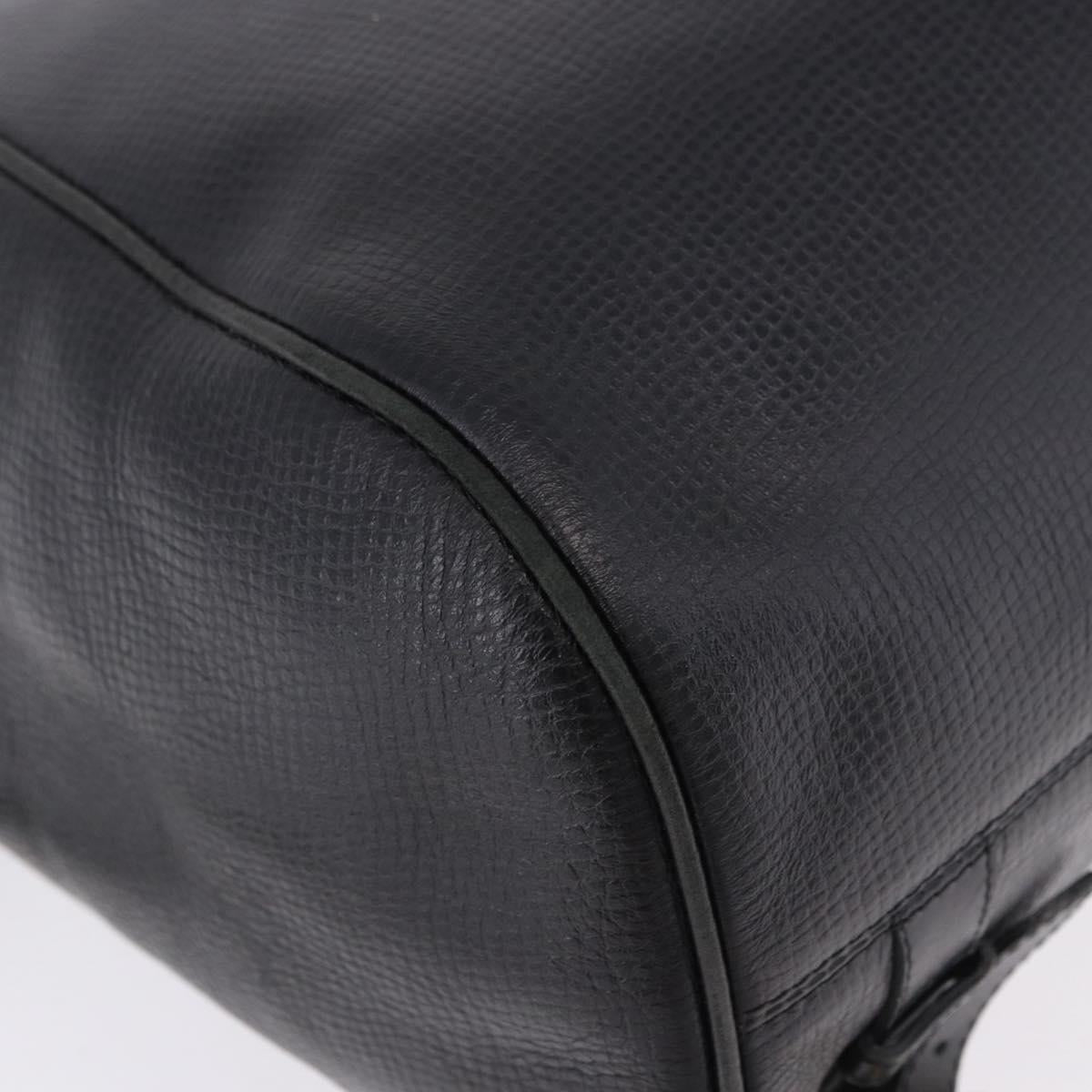 Christian Dior Backpack Leather Black Gold Tone Auth ar14096A