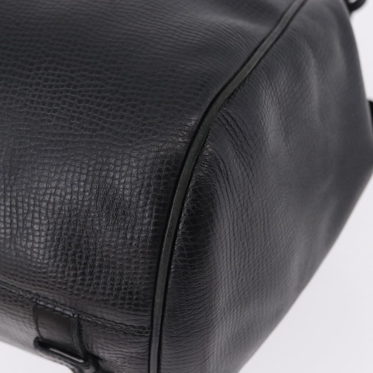 Christian Dior Backpack Leather Black Gold Tone Auth ar14096A