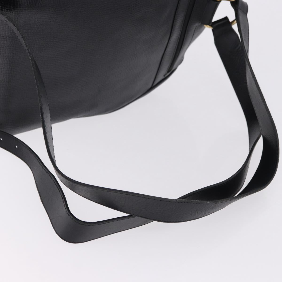 Christian Dior Backpack Leather Black Gold Tone Auth ar14096A
