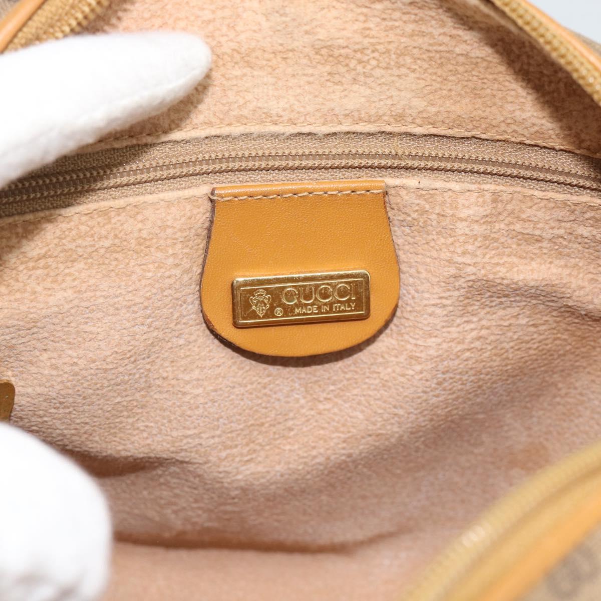 GUCCI Micro GG Shoulder Bag PVC Leather Beige Gold 007 115 0093 Auth ar14097