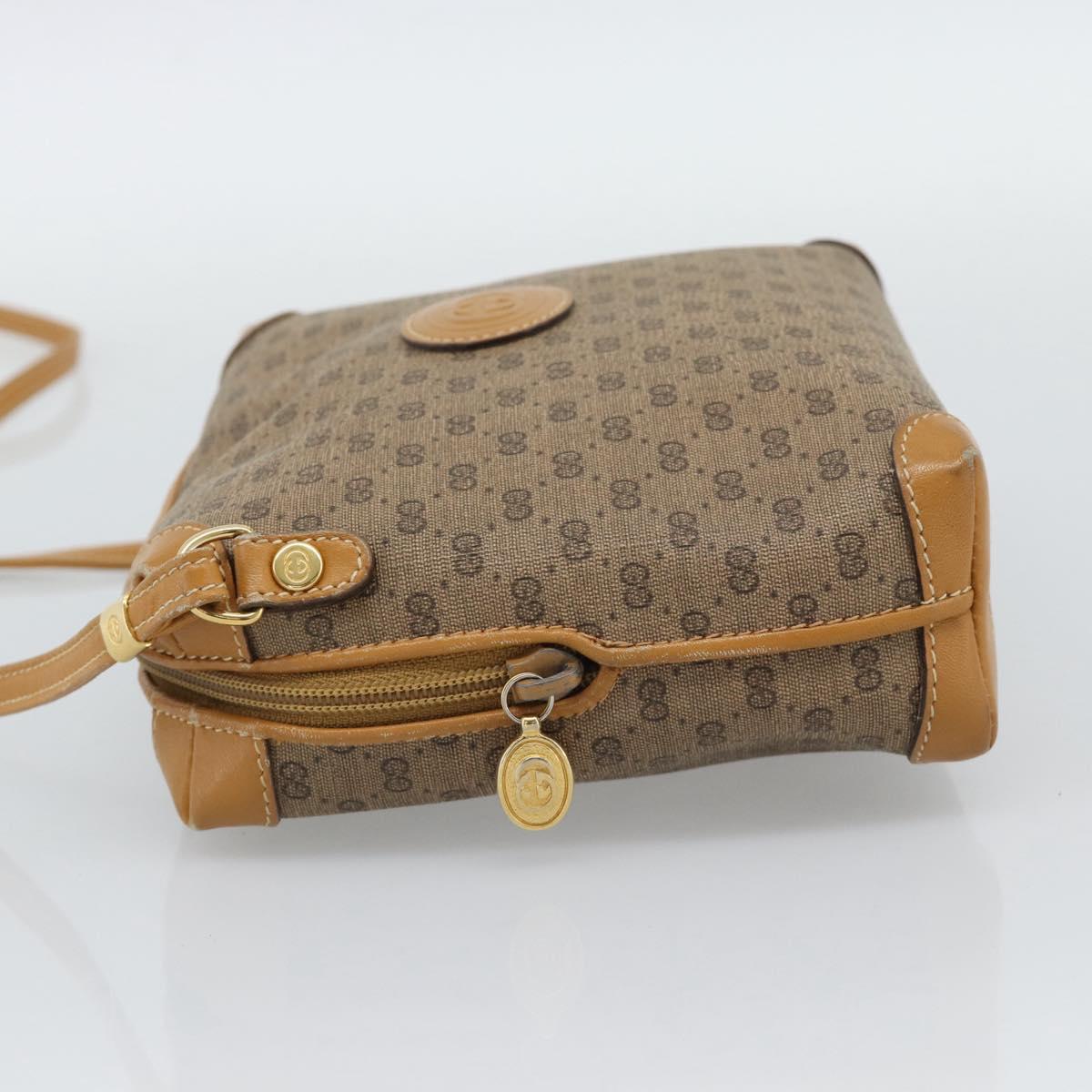 GUCCI Micro GG Shoulder Bag PVC Leather Beige Gold 007 115 0093 Auth ar14097