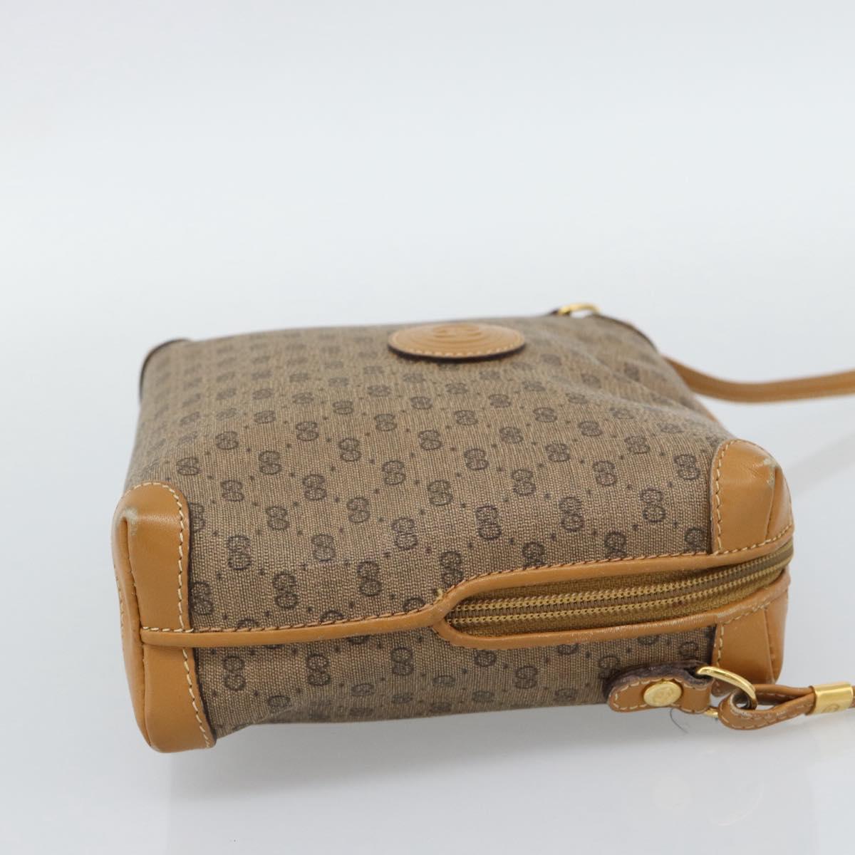 GUCCI Micro GG Shoulder Bag PVC Leather Beige Gold 007 115 0093 Auth ar14097