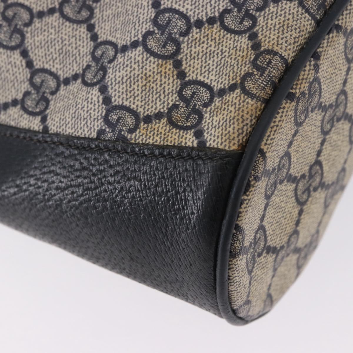GUCCI GG Supreme Shoulder Bag PVC Leather Navy Gold Tone 41 02 034 Auth ar14100