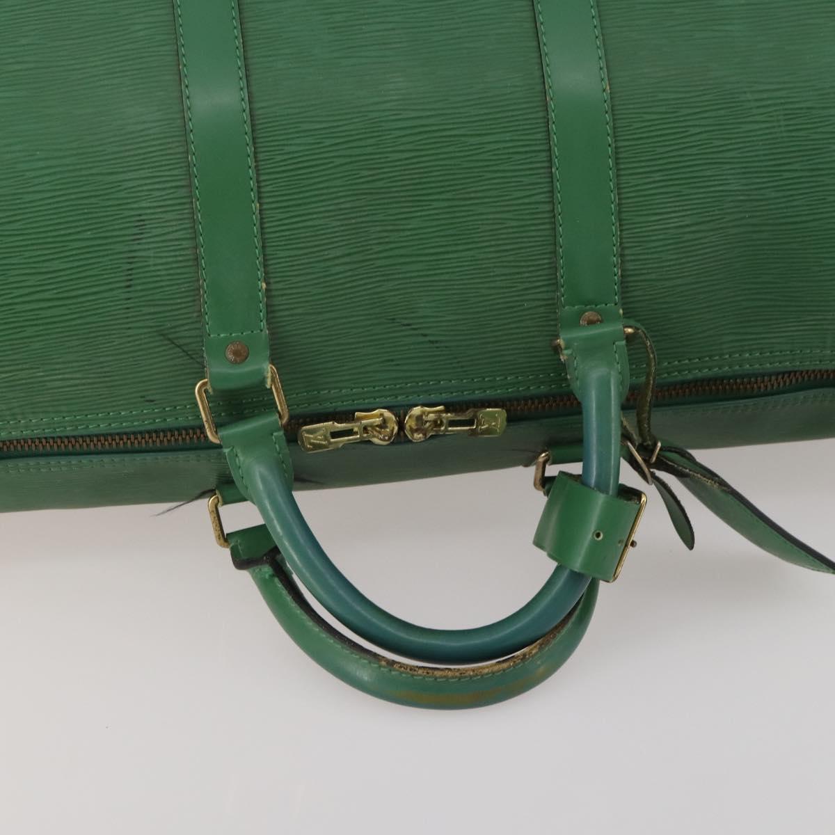 LOUIS VUITTON Epi Keepall 50 Boston Bag Green M42964 LV Auth ar14105