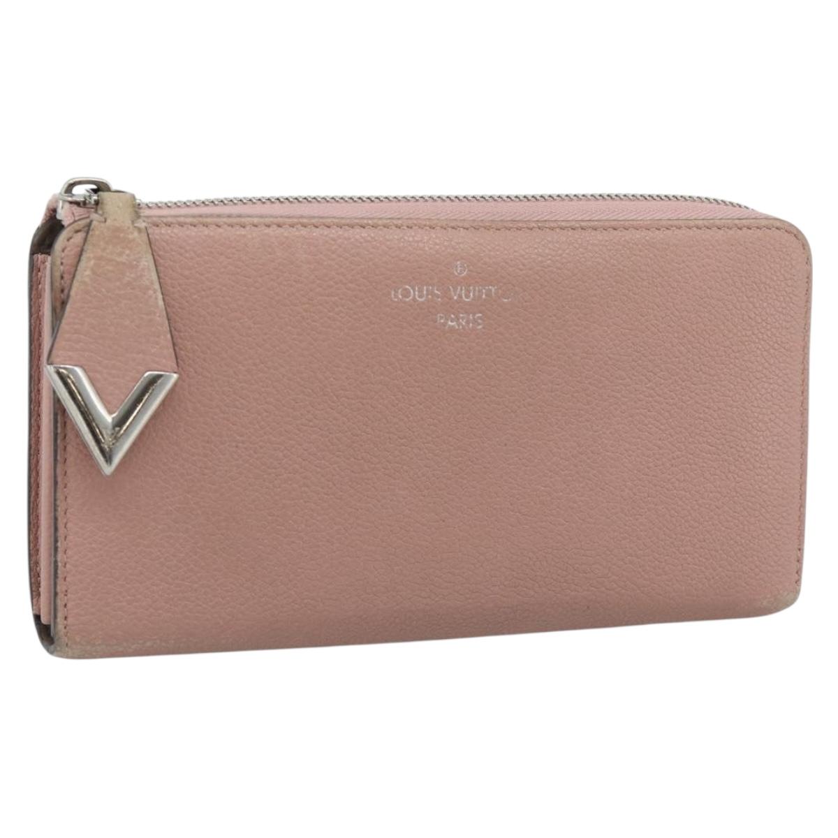 LOUIS VUITTON Portefeuille Comet Long Wallet Leather Pink M63103 LV Auth ar14108