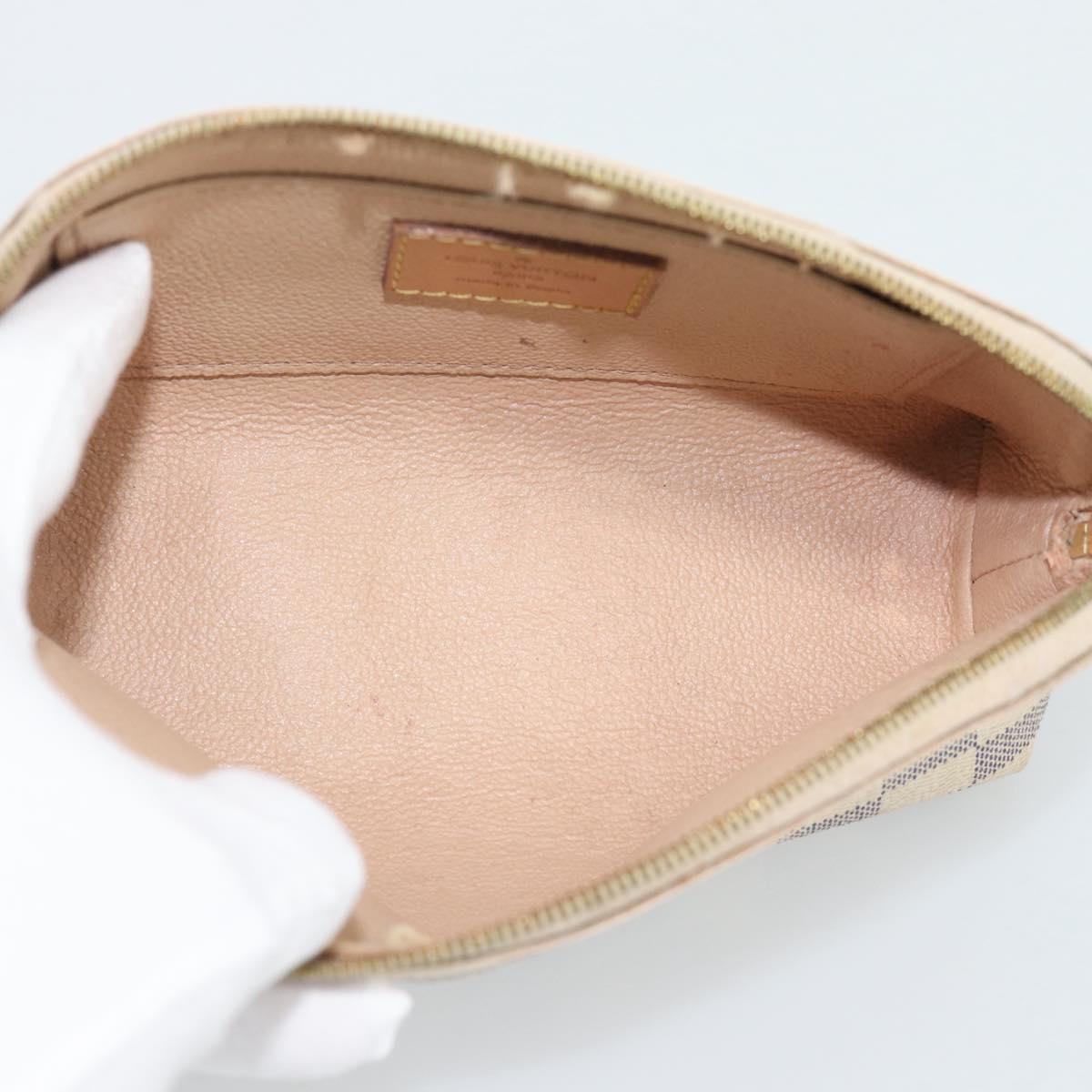 LOUIS VUITTON Damier Azur Pochette Cosmetic PM Pouch N60024 LV Auth ar14113
