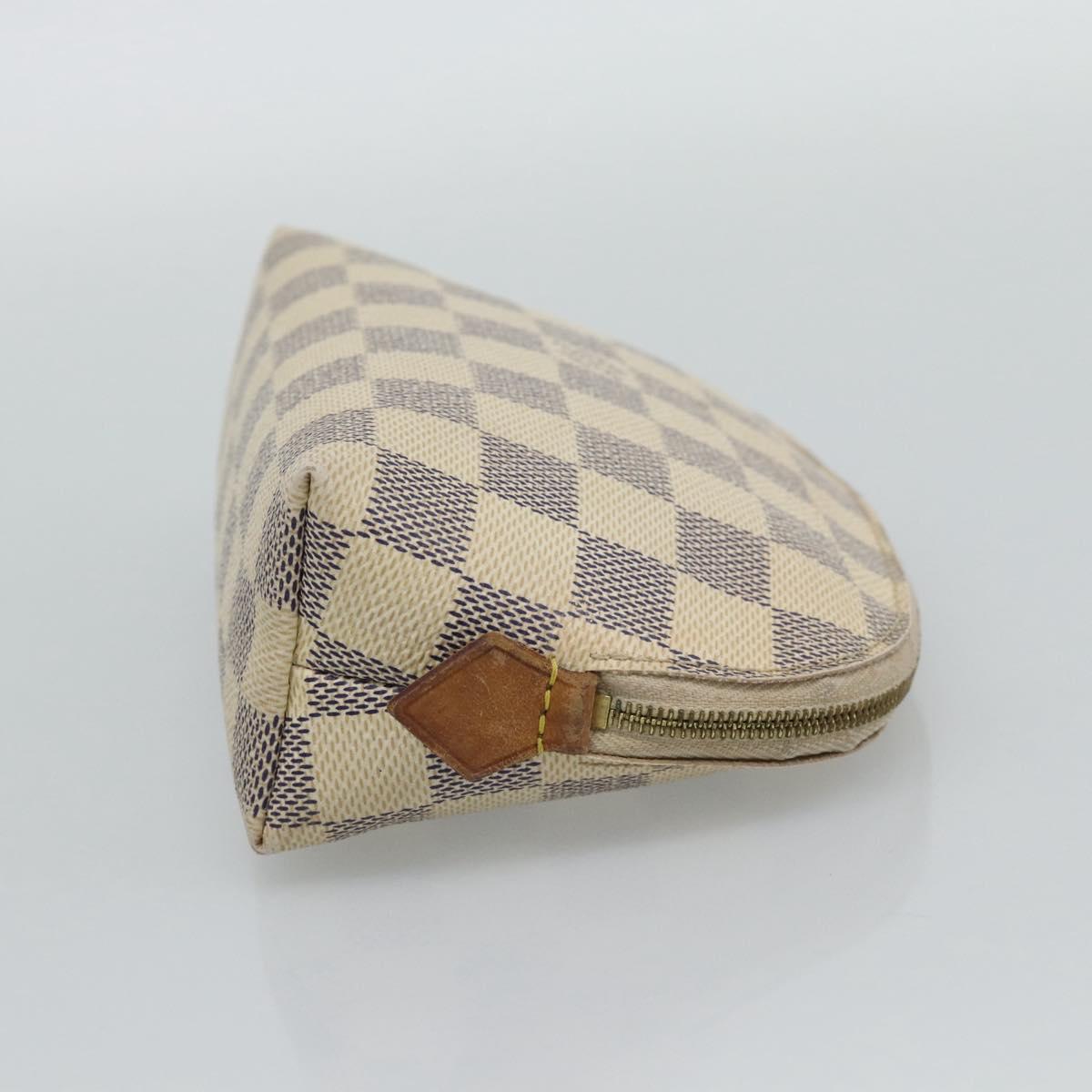 LOUIS VUITTON Damier Azur Pochette Cosmetic PM Pouch N60024 LV Auth ar14113