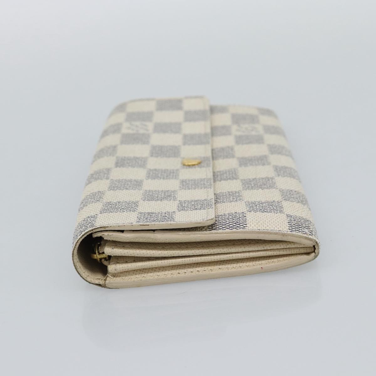 LOUIS VUITTON Damier Azur Portefeuille Sarah Long Wallet N63208 LV Auth ar14114