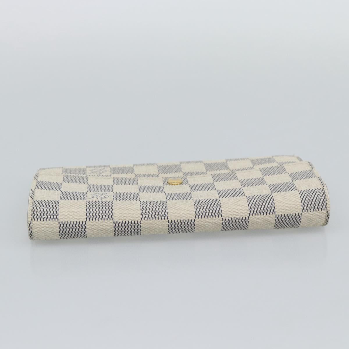 LOUIS VUITTON Damier Azur Portefeuille Sarah Long Wallet N63208 LV Auth ar14114