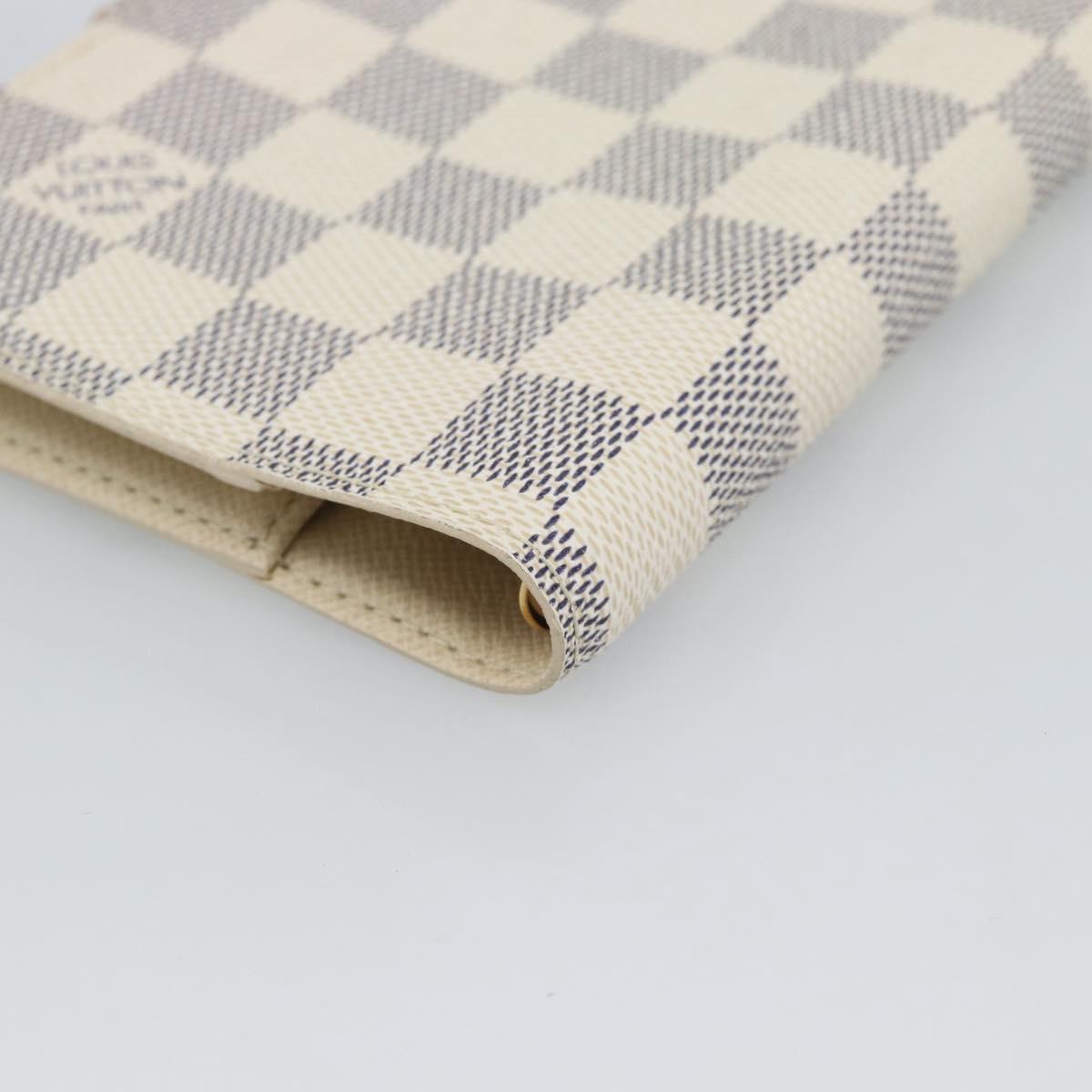 LOUIS VUITTON Damier Azur Agenda PM Day Planner Cover R20706 LV Auth ar14116