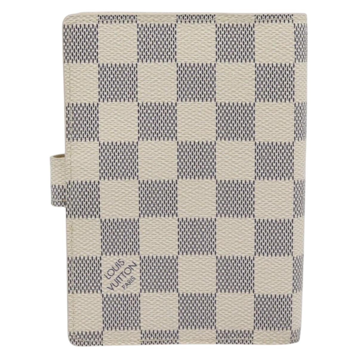 LOUIS VUITTON Damier Azur Agenda PM Day Planner Cover R20706 LV Auth ar14116