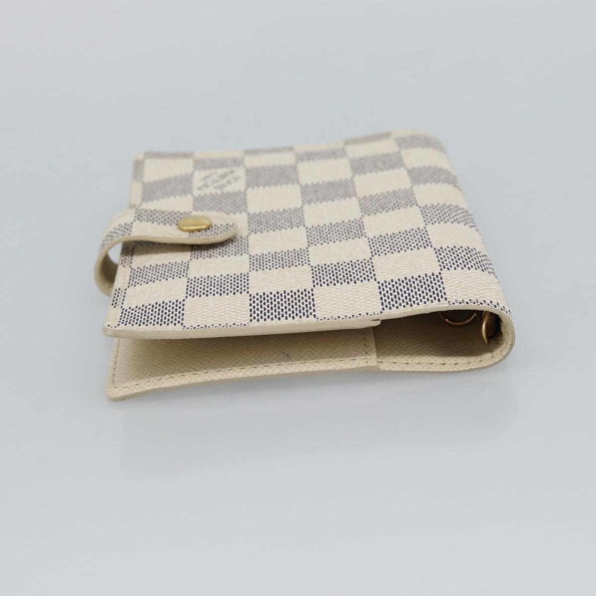 LOUIS VUITTON Damier Azur Agenda PM Day Planner Cover R20706 LV Auth ar14116
