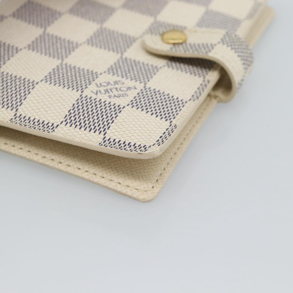 LOUIS VUITTON Damier Azur Agenda PM Day Planner Cover R20706 LV Auth ar14116