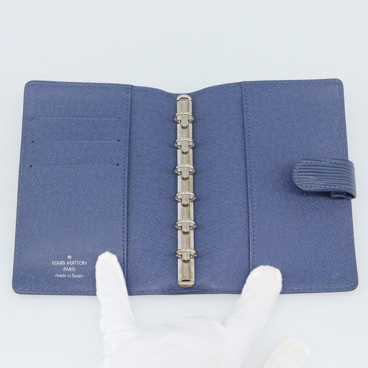 LOUIS VUITTON Epi Day Planner Cover Blue R20055 LV Auth ar14120