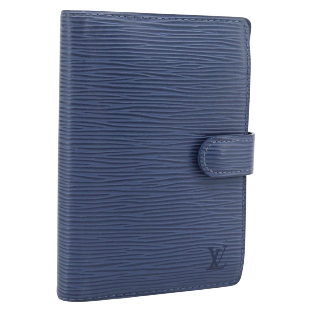 LOUIS VUITTON Epi Day Planner Cover Blue R20055 LV Auth ar14120