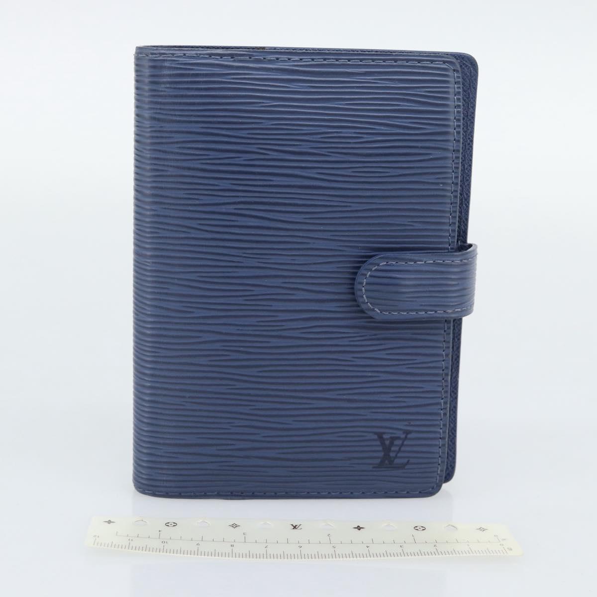 LOUIS VUITTON Epi Day Planner Cover Blue R20055 LV Auth ar14120