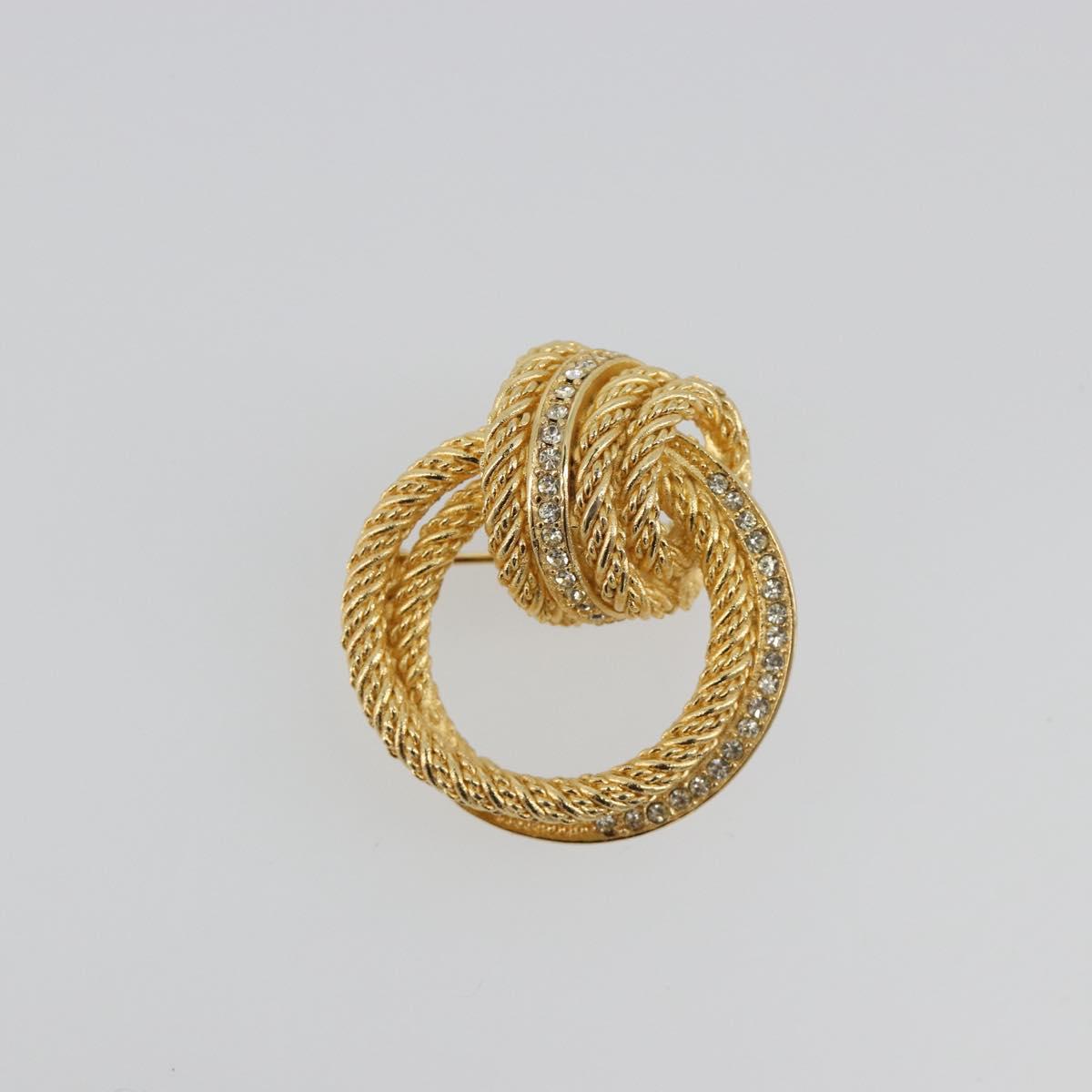 Christian Dior Brooch Metal Gold Tone Auth ar14121