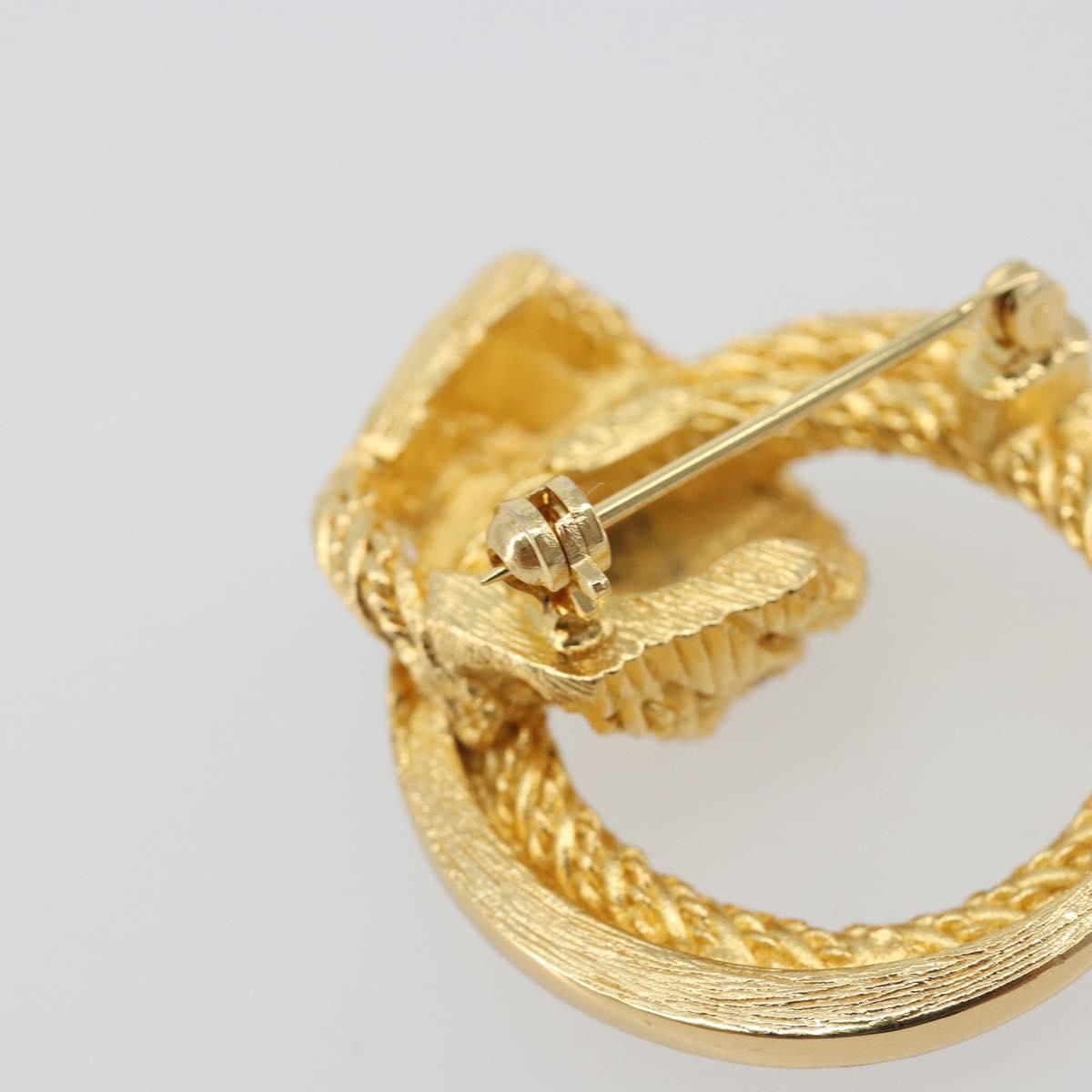 Christian Dior Brooch Metal Gold Tone Auth ar14121