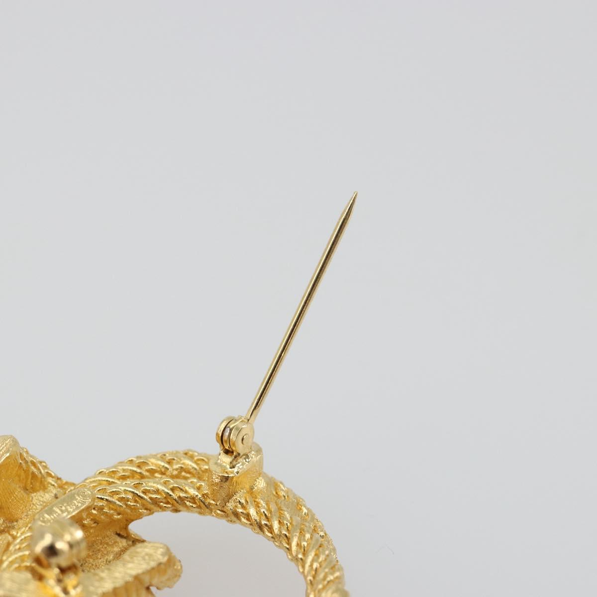 Christian Dior Brooch Metal Gold Tone Auth ar14121