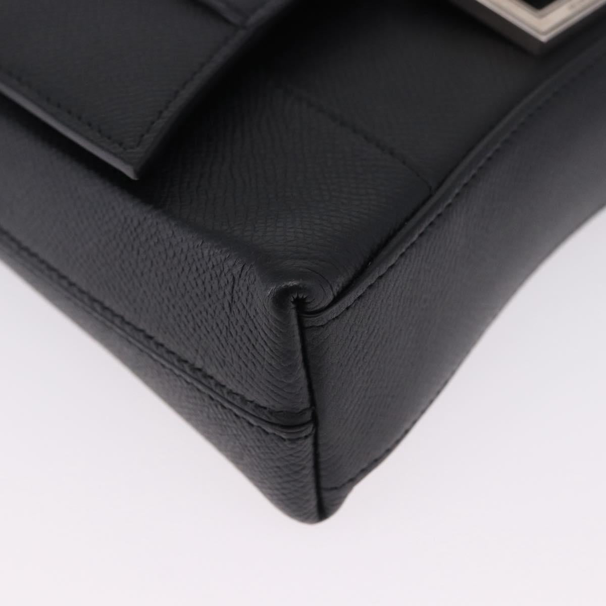 BALENCIAGA Downtown Shoulder Bag Leather Black Silver 736471 Auth ar14127M