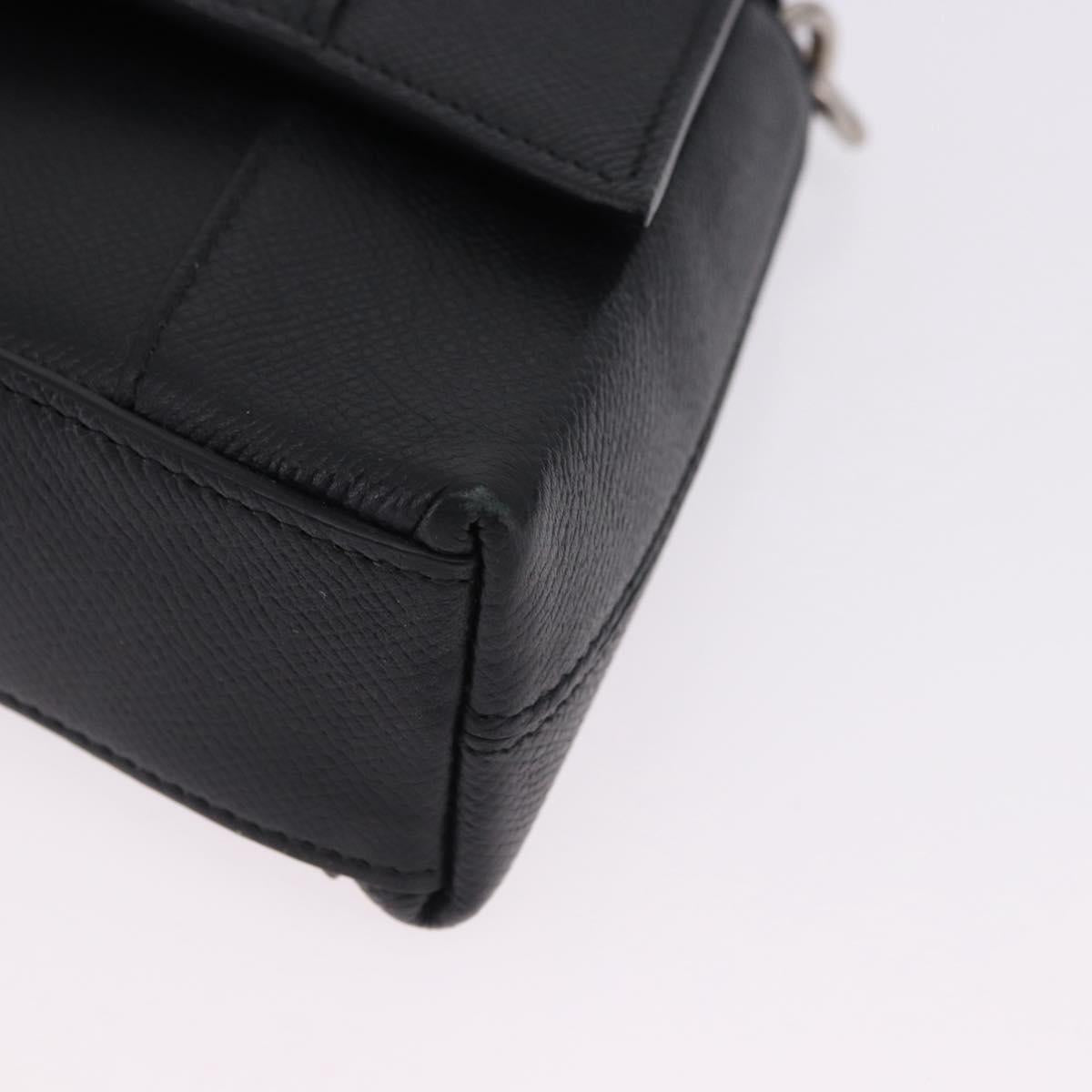 BALENCIAGA Downtown Shoulder Bag Leather Black Silver 736471 Auth ar14127M