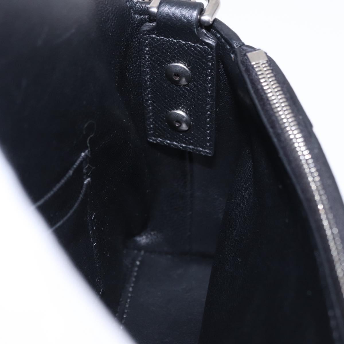 BALENCIAGA Downtown Shoulder Bag Leather Black Silver 736471 Auth ar14127M