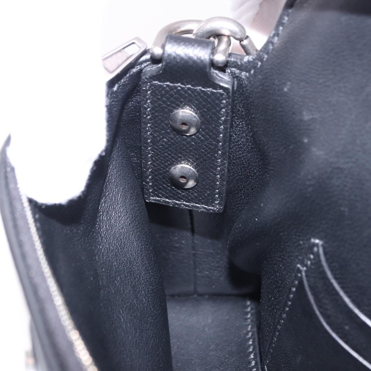 BALENCIAGA Downtown Shoulder Bag Leather Black Silver 736471 Auth ar14127M