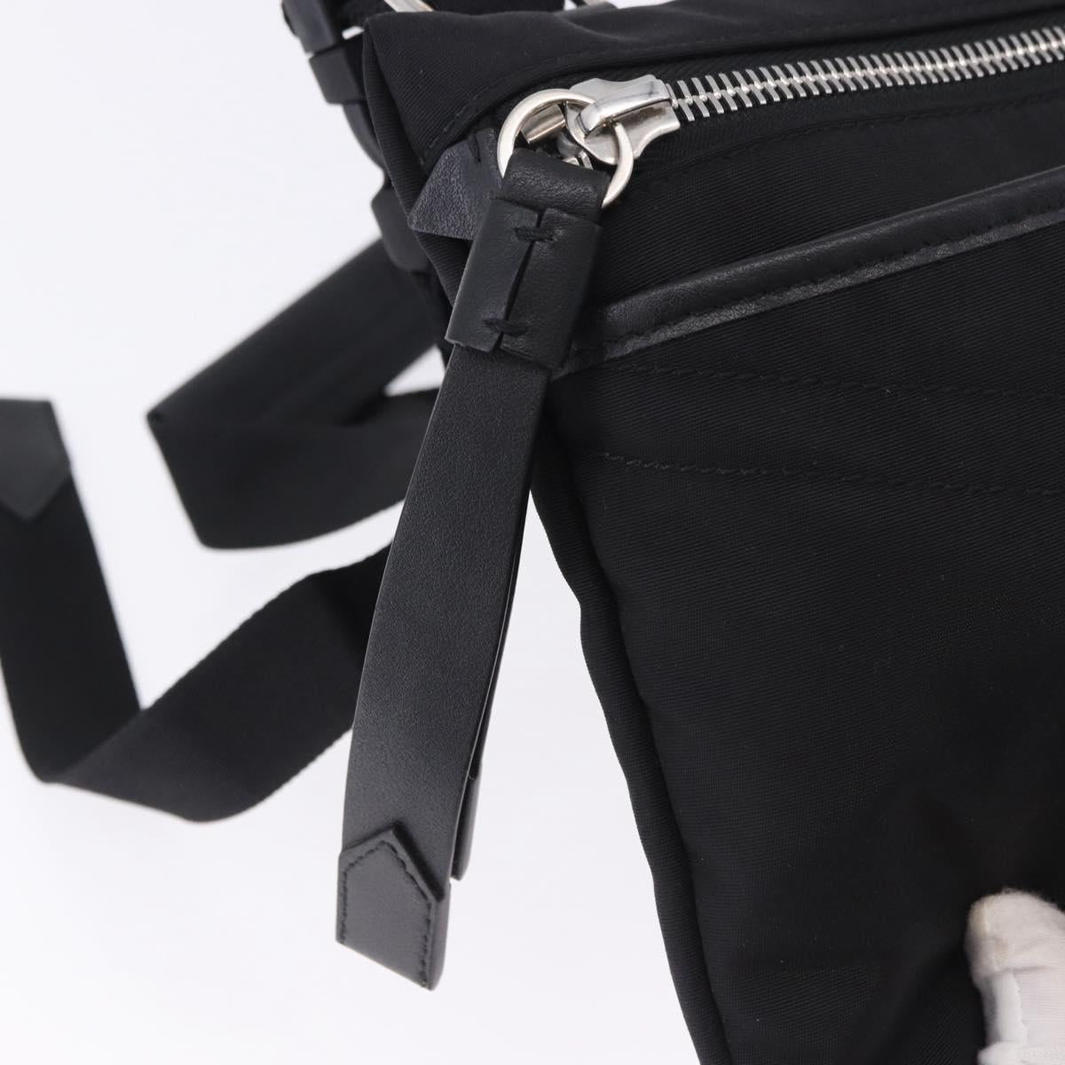 GIVENCHY Shoulder Bag Nylon Black Silver Auth ar14128A