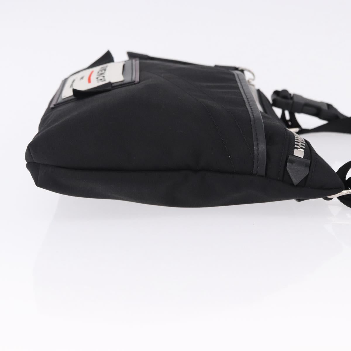 GIVENCHY Shoulder Bag Nylon Black Silver Auth ar14128A