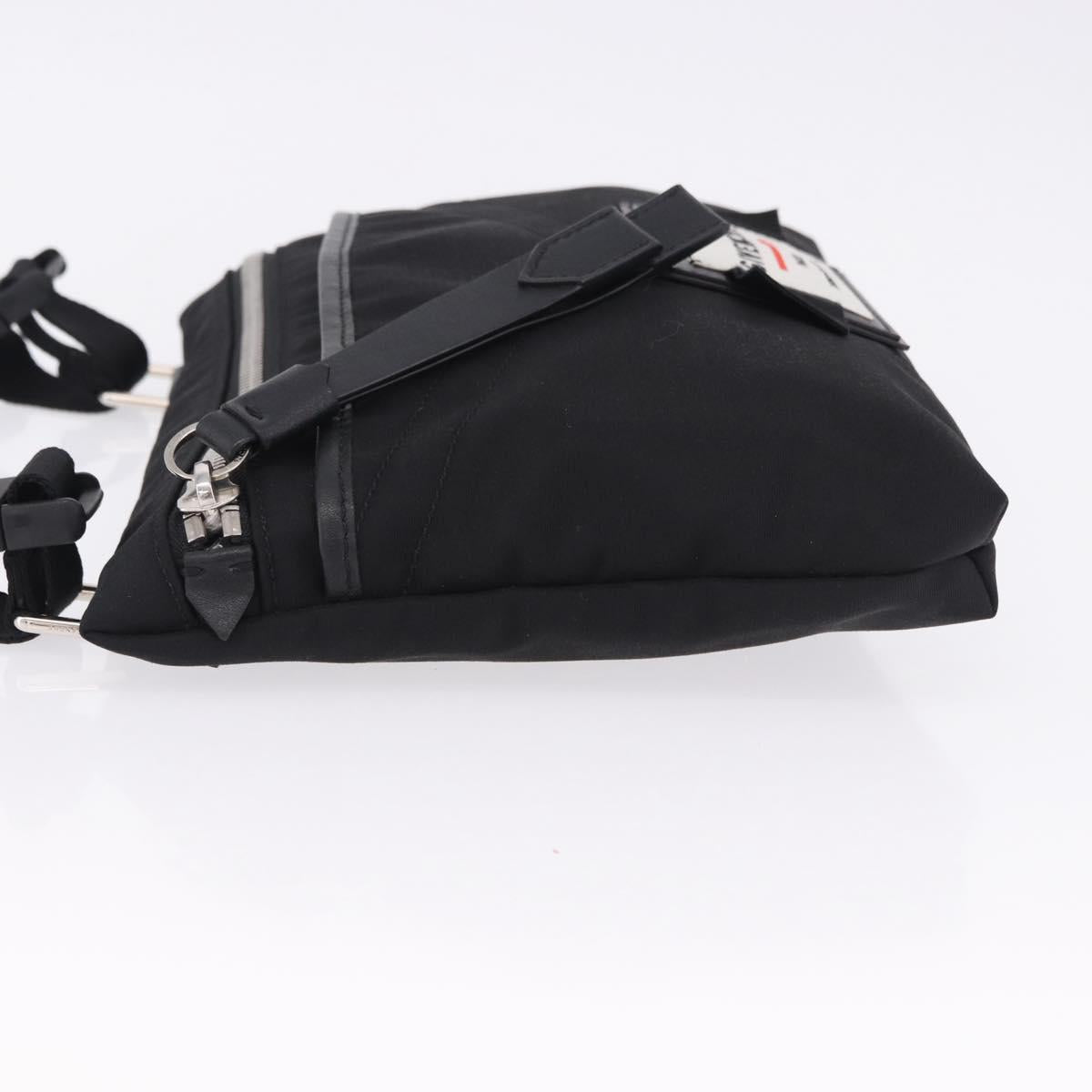 GIVENCHY Shoulder Bag Nylon Black Silver Auth ar14128A