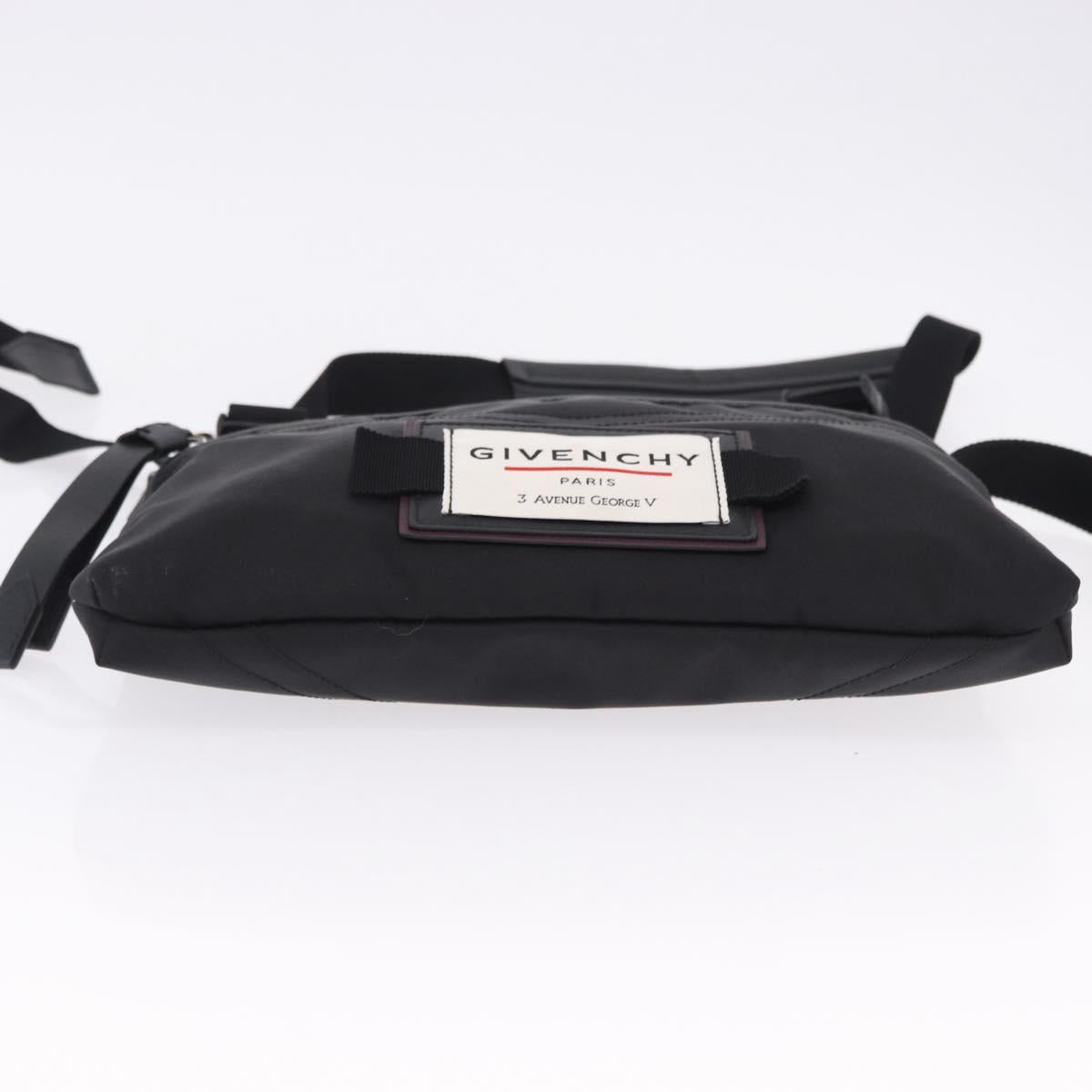 GIVENCHY Shoulder Bag Nylon Black Silver Auth ar14128A