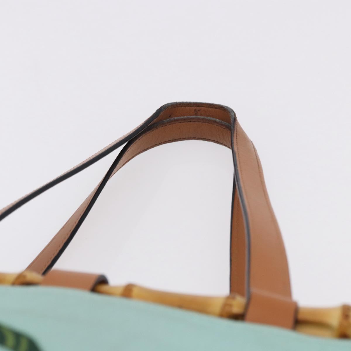 LOEWE KENPRICE cushion Tote Bag Canvas Green Brown Auth ar14130