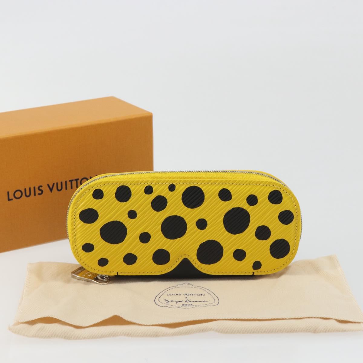 LOUIS VUITTON LV × YK Epi Etui Lunette GM Yellow Black GI0882 LV Auth ar14131SM