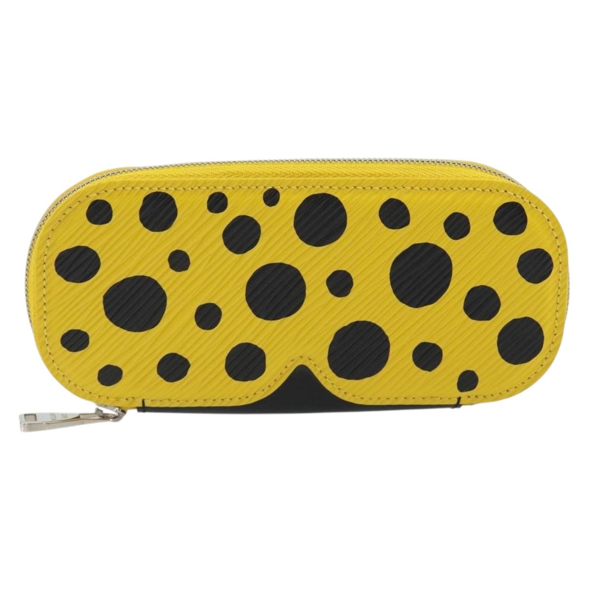 LOUIS VUITTON LV × YK Epi Etui Lunette GM Yellow Black GI0882 LV Auth ar14131SM