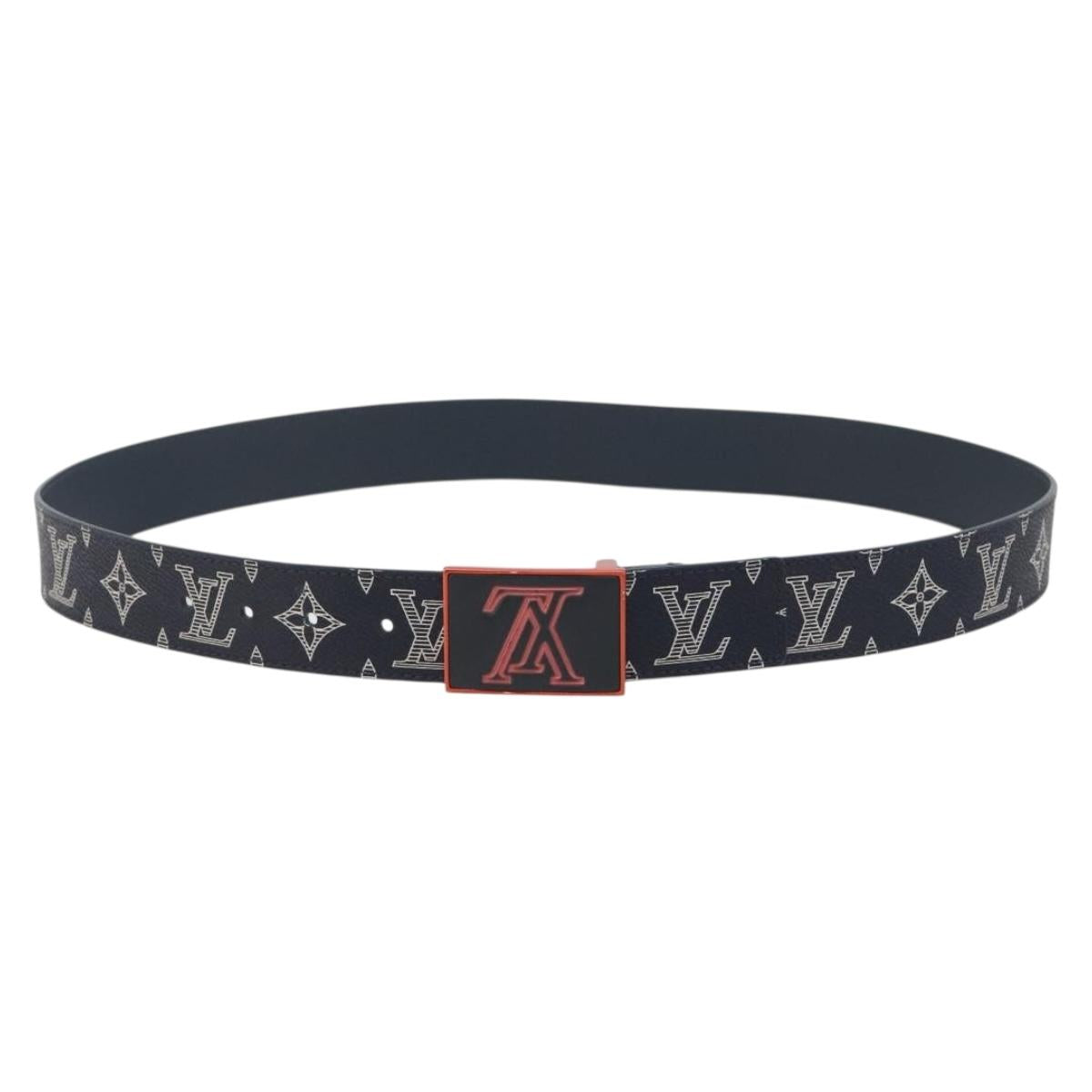 LOUIS VUITTON Monogram Ceinture Etropol Belt Navy M0049 LV Auth ar14133M