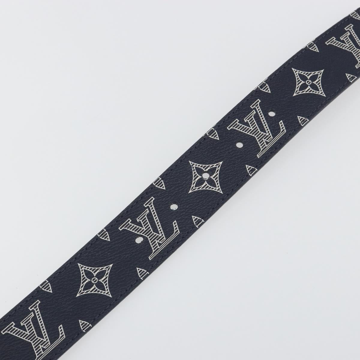 LOUIS VUITTON Monogram Ceinture Etropol Belt Navy M0049 LV Auth ar14133M