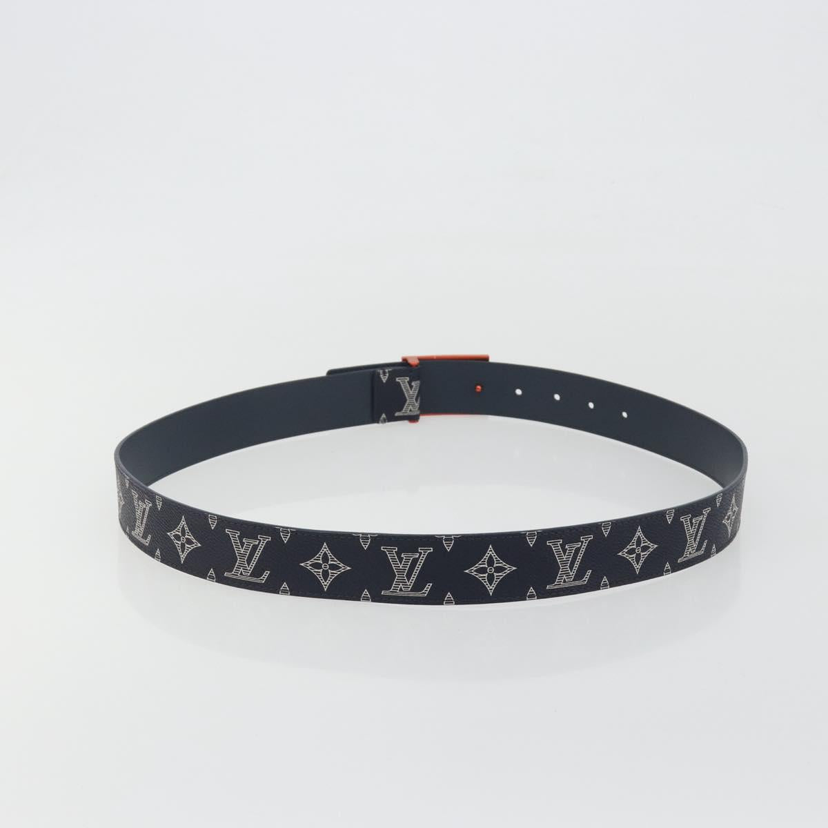LOUIS VUITTON Monogram Ceinture Etropol Belt Navy M0049 LV Auth ar14133M